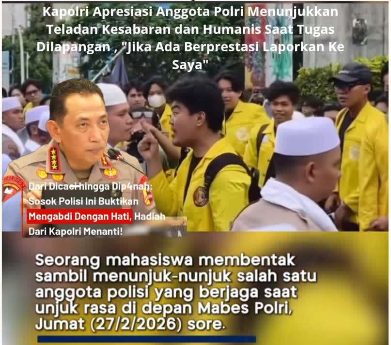Kapolri Apresiasi Anggota Tunjukkan Sikap Humanis Saat Pengamanan Aksi, Minta Personel Berprestasi Segera Dilaporkan