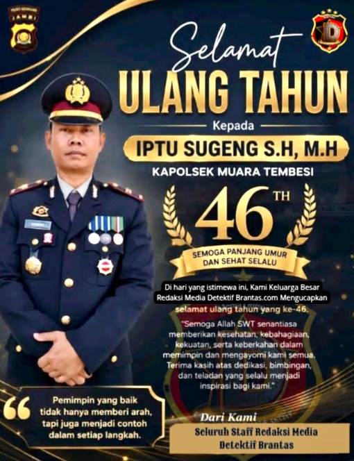 REDAKSI MEDIA DETEKTIF BRANTAS.COM Mengucapkan Selamat Ulang Tahun ke-46