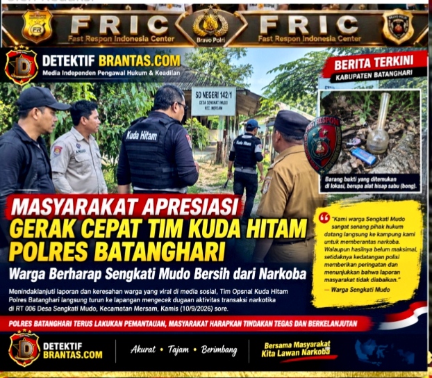 Masyarakat Apresiasi Gerak Cepat Tim Kuda Hitam Polres Batanghari, Warga Berharap Sengkati Mudo Bersih dari Narkoba